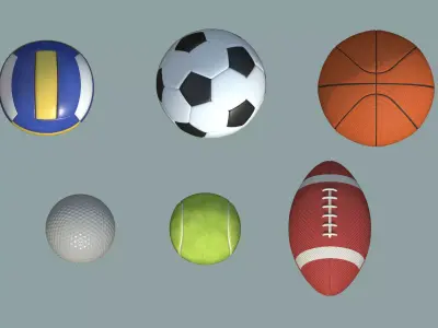 Balls Pack Low-poly 3D model