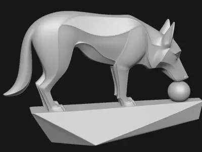 Dog art sculpture 3D print model
