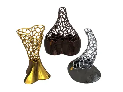 Voronoi Statues Organic Sculptures 3D print model