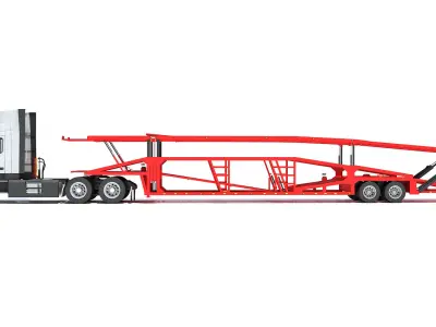 Car Carrier Semi Truck Trailer 3D model