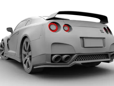 Nissan GTR Low-poly 3D model
