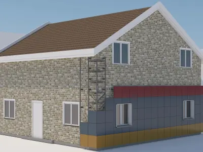 Mechanic facade systems  Low-poly 3D model