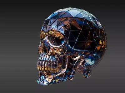 Crystal Skull Lamp 3D Print Model  Elegant Halloween Decor 3D print model