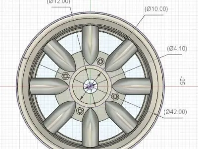 Mini lite 42mm rc Rim STL file 3D print model