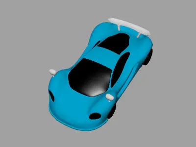 Toy Car Low-poly 3D model 13
