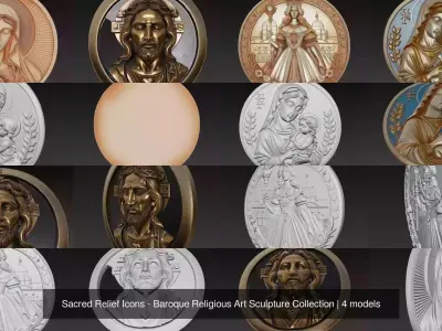 Sacred Relief Icons - Baroque Religious Art Sculpture Collection