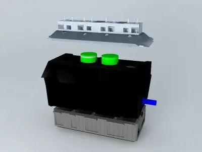 Motor container ship Free 3D model