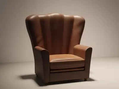 Old Leather Umchair  3D model
