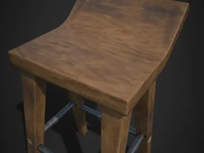 Chair Lowpoly Game Ready Pack 4 in One Low-poly 3D model