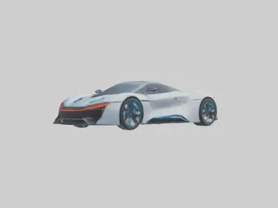 Hightech Electric Sports Car model Low-poly 3D model