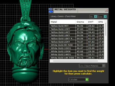 GOLDEN FACE PENDANT 3D PRINTABLE MODEL  3D print model