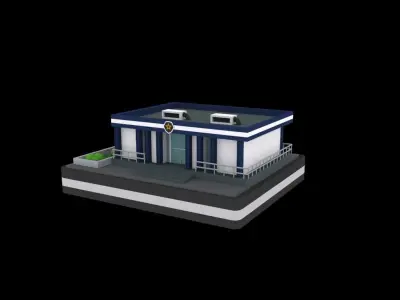 Police low poly pack Low-poly 3D model