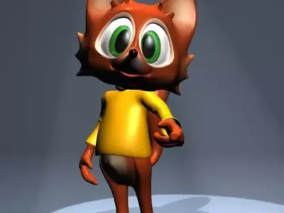 Cartoon Fox RIGGED Low-poly 3D model