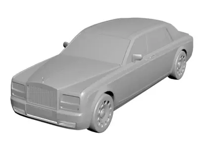 White luxury limousine  3D model