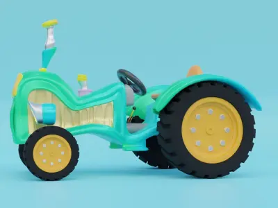 Cartoon Tractor 3D model