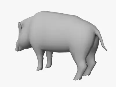 Low Poly Boar Low-poly 3D model