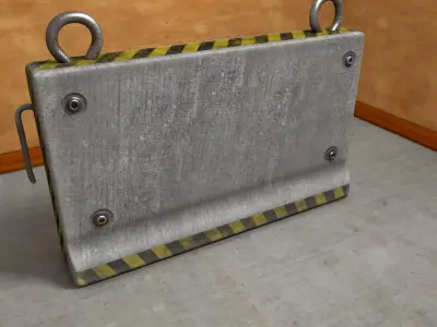 Road Block Armored Concrete 3D model