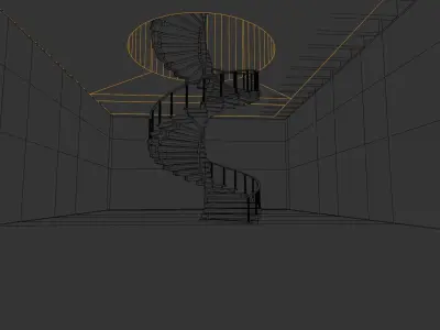 architectural stairs view Blend Free 3D model