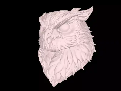 Owl Head 3D Model for Jewelry Pendant Design 3D print model
