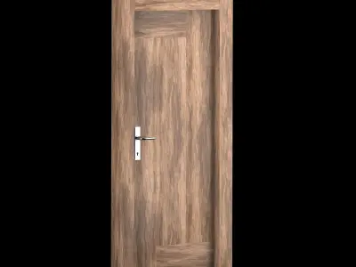 Interior-exterior Wooden Door Free 3D model