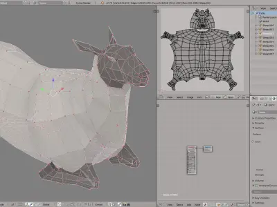 Sheep polygonal Low-poly 3D model purchase