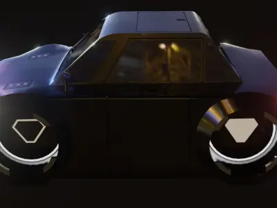 Low Poly Futuristic Car Low-poly 3D model