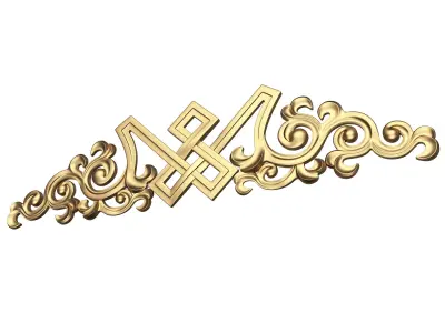 Carved Plaster Molding Decoration 040 Low-poly 3D model
