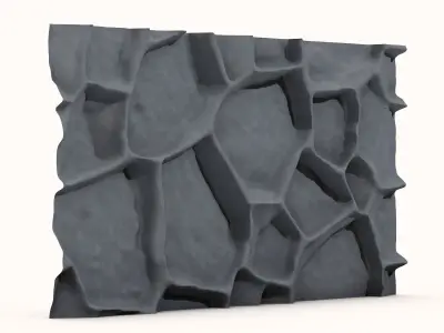 Rugged Granite Wall Modular Asset 3D model