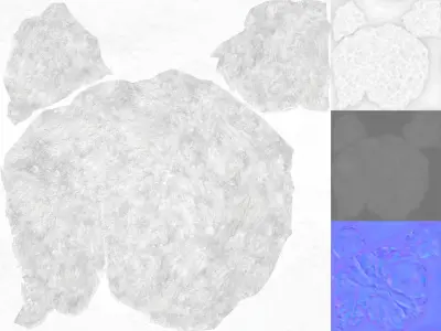 8x Rocks - grey-white - with LODs - Free low-poly 3D model