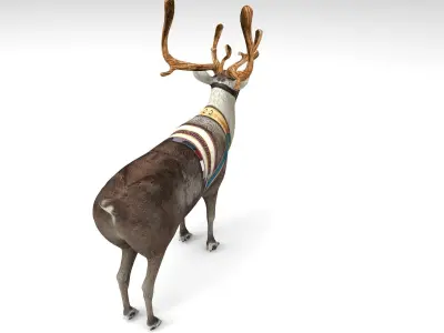 Reindeer model Game ready low poly 3D Low-poly 3D model