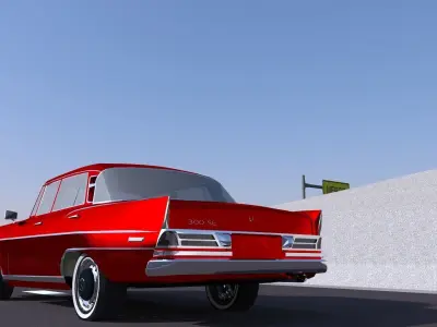  VINTAGE MERCEDES BENZ  Low-poly 3D model
