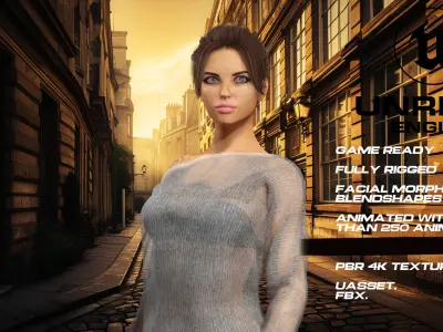 Casual girl full rigged - game ready - animated Low-poly 3D model