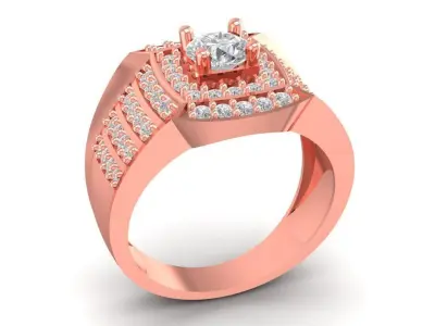 Luxury Pave Diamond Men Ring 614 3D print model