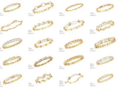 60 3d Bangle Jewellery With Details  Models bulk 3D print model 3D print model