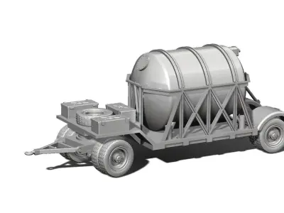 Hanomag SS-100 Gigant and  A-stoff trailer for V2 Rockets 3D print model