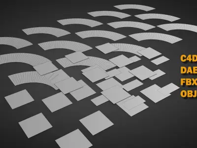 Road Patterns with Markers Low-poly 3D model