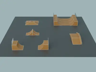 Skate Park Low-poly 3D model