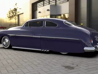 Custom coupe car 1949 Low-poly 3D model