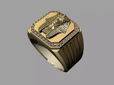 Elegant ring of the Egyptian Pharaoh 3D print model