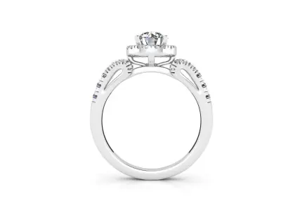 aj-016 halo diamond engagement ring 3D print model