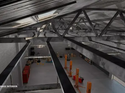 Modular - Industrial Garage - Unreal Engine Low-poly 3D model
