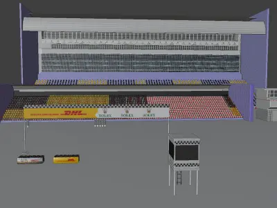 Race Track Props LowPoly Realistic  Low-poly 3D model