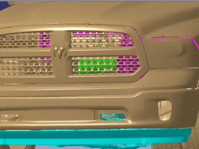 RAM 1500 Laramie Crew Cab 4x4 2013 Vehicle 3d scan model 3D model