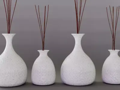 White Pots 3D model