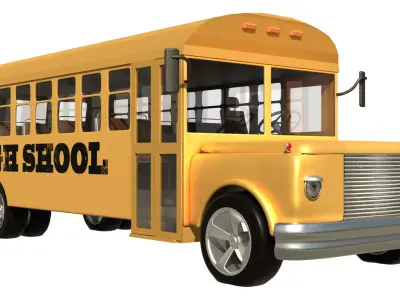 SCHOOL BUS Low-poly 3D model