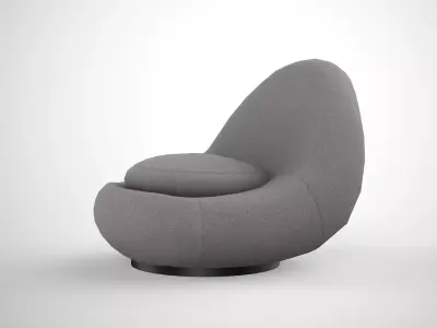 Deane Lounge Chair grey Low-poly 3D model