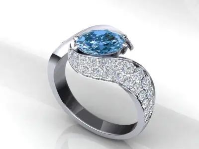 Ocean Eye Ring P-01-369 3D print model