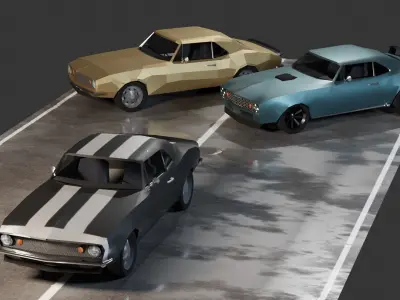 Chevrolet Camaro 1968 Low-poly 3D model