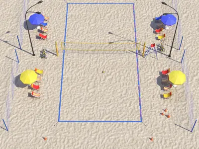 Volleyball court 3D model