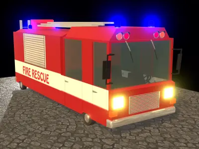 Fire rescue car 3D model